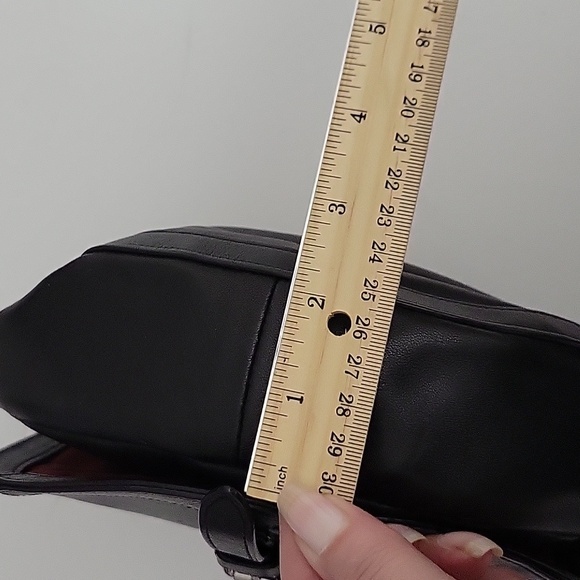 Lauren Ralph Lauren Leather Saddlebag Crossbody Black GUC - Picture 9 of 17